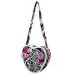 Floral Skeletons Heart Shoulder Bag