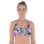 Floral Skeletons Cross Back Sports Bra