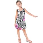 Floral Skeletons Kids  Sleeveless Dress