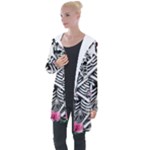 Floral Skeletons Longline Hooded Cardigan