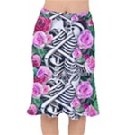 Floral Skeletons Short Mermaid Skirt