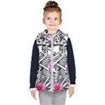 Floral Skeletons Kids  Hooded Puffer Vest