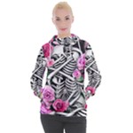 Floral Skeletons Women s Hooded Pullover