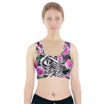 Floral Skeletons Sports Bra With Pocket