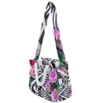 Floral Skeletons Rope Handles Shoulder Strap Bag