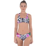 Floral Skeletons Criss Cross Bikini Set