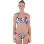 Floral Skeletons Cross Back Hipster Bikini Set