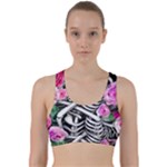 Floral Skeletons Back Weave Sports Bra