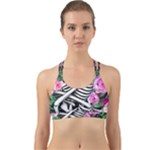 Floral Skeletons Back Web Sports Bra