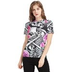 Floral Skeletons Women s Short Sleeve Rash Guard