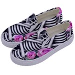 Floral Skeletons Kids  Canvas Slip Ons