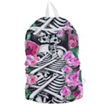 Floral Skeletons Foldable Lightweight Backpack