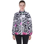 Floral Skeletons Women s High Neck Windbreaker