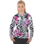 Floral Skeletons Women s Overhead Hoodie