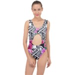 Floral Skeletons Center Cut Out Swimsuit