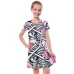 Floral Skeletons Kids  Cross Web Dress