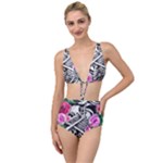 Floral Skeletons Tied Up Two Piece Swimsuit