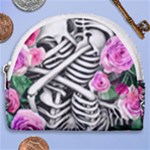 Floral Skeletons Horseshoe Style Canvas Pouch