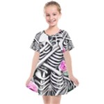 Floral Skeletons Kids  Smock Dress