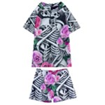 Floral Skeletons Kids  Swim Tee and Shorts Set