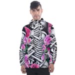 Floral Skeletons Men s Front Pocket Pullover Windbreaker