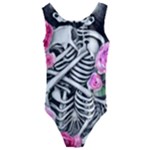 Floral Skeletons Kids  Cut-Out Back One Piece Swimsuit