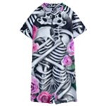 Floral Skeletons Kids  Boyleg Half Suit Swimwear