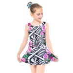 Floral Skeletons Kids  Skater Dress Swimsuit