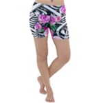 Floral Skeletons Lightweight Velour Yoga Shorts