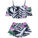 Floral Skeletons Kids  Off Shoulder Skirt Bikini