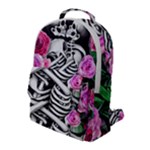 Floral Skeletons Flap Pocket Backpack (Large)