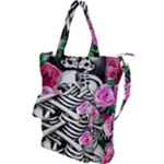 Floral Skeletons Shoulder Tote Bag