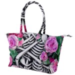 Floral Skeletons Canvas Shoulder Bag