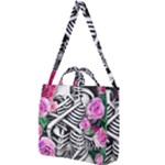 Floral Skeletons Square Shoulder Tote Bag