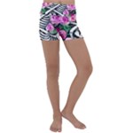 Floral Skeletons Kids  Lightweight Velour Yoga Shorts