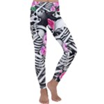 Floral Skeletons Kids  Lightweight Velour Classic Yoga Leggings