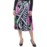 Floral Skeletons Classic Velour Midi Skirt 