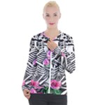 Floral Skeletons Casual Zip Up Jacket