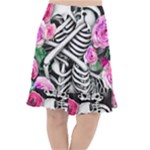 Floral Skeletons Fishtail Chiffon Skirt