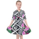 Floral Skeletons Kids  All Frills Chiffon Dress