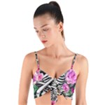 Floral Skeletons Woven Tie Front Bralet