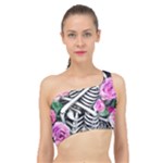 Floral Skeletons Spliced Up Bikini Top 