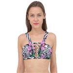 Floral Skeletons Cage Up Bikini Top