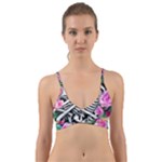 Floral Skeletons Wrap Around Bikini Top