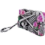 Floral Skeletons Wristlet Pouch Bag (Small)