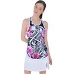 Floral Skeletons Racer Back Mesh Tank Top