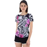 Floral Skeletons Back Cut Out Sport Tee