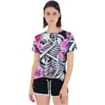 Floral Skeletons Open Back Sport Tee