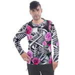 Floral Skeletons Men s Pique Long Sleeve Tee