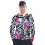 Floral Skeletons Men s Long Sleeve Raglan Tee